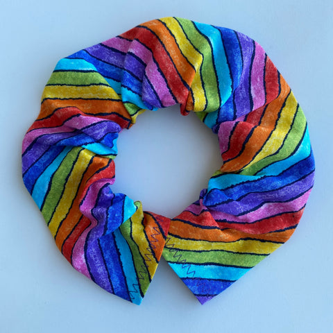 Cat Collar Cover - Cat Size - Diagonal rainbow stripes