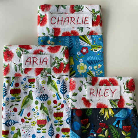 Embroidered name label - add-on for any Christmas stocking