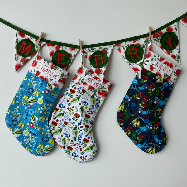 Embroidered name label - add-on for any Christmas stocking