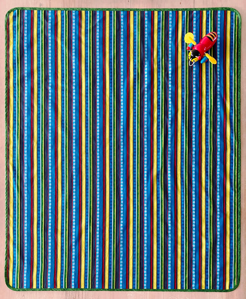 Reversible Play & Splat Mat - Multi Stripes/Pīwakawaka