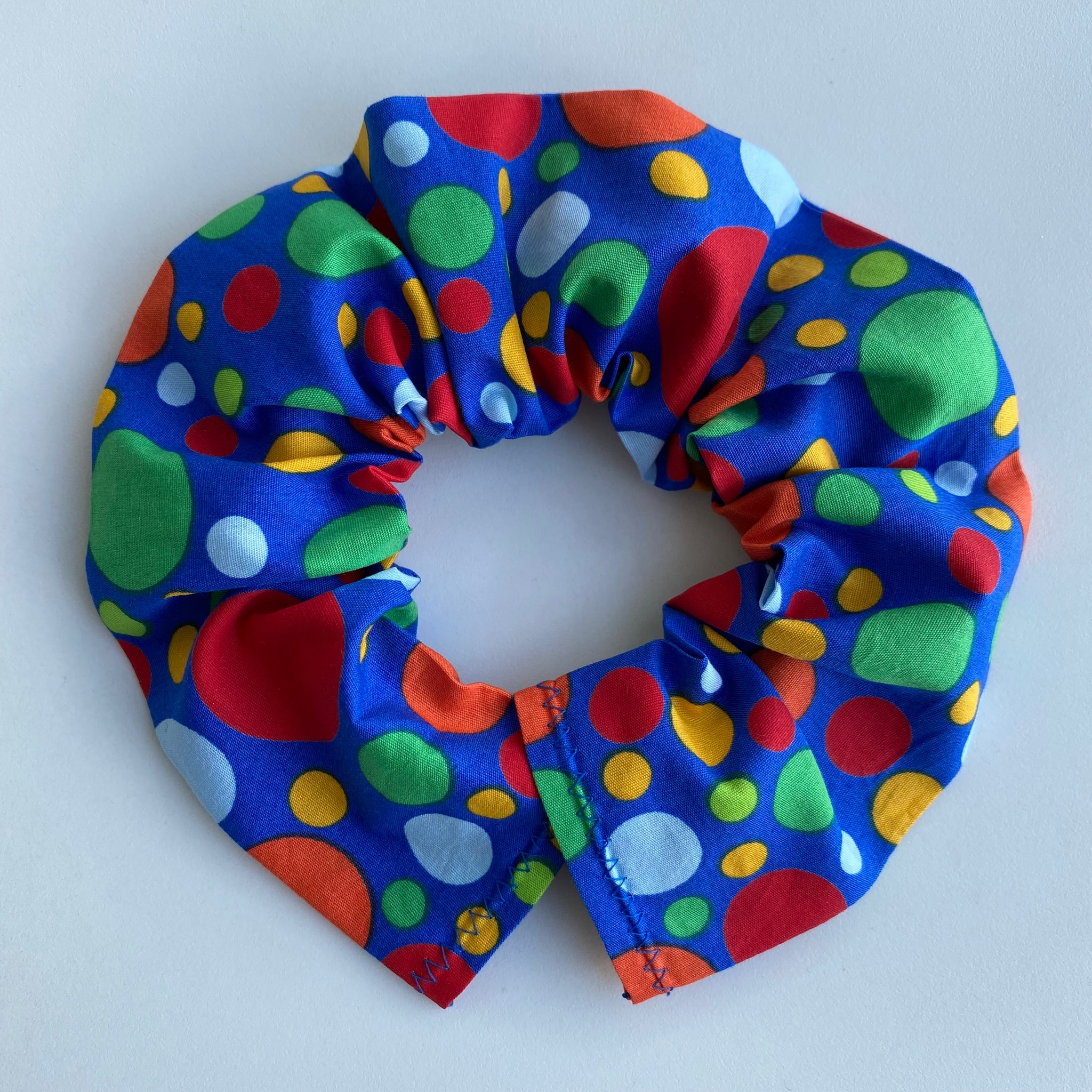Cat Collar Cover - Cat Size - Blue multi dots