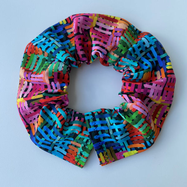 Cat Collar Cover - Cat Size - Multicoloured cross hatch