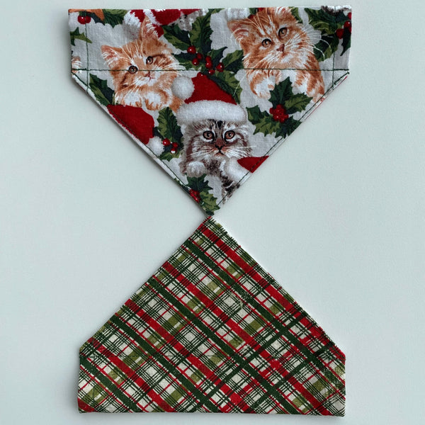 Christmas Cat Bandana - over the collar style