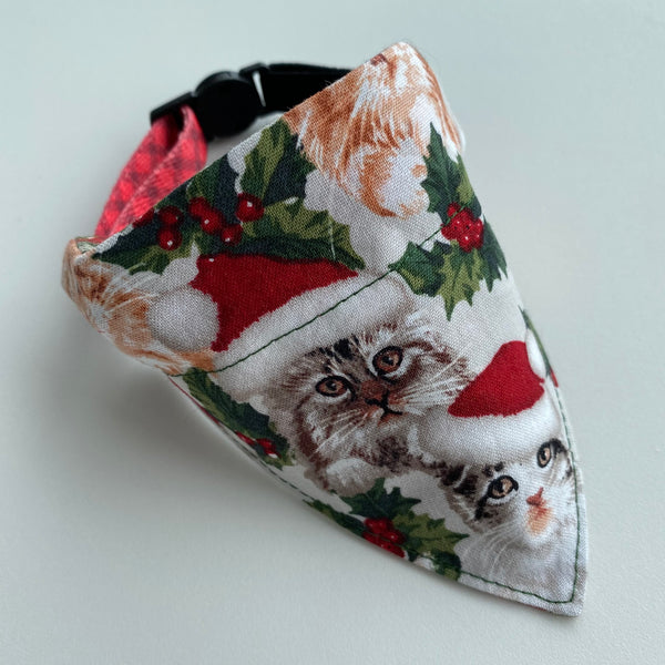 Christmas Cat Bandana - over the collar style